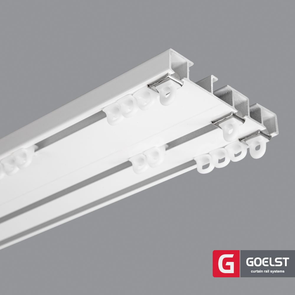 Dubbele gordijnrails G-4530 | 3 brede Railsopmaat.nl