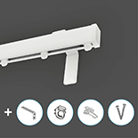 Premium Gordijnrail Set | Aluminium | Wit | Wand montage | 4 meter (2 x 2 meter - inkortbaar)